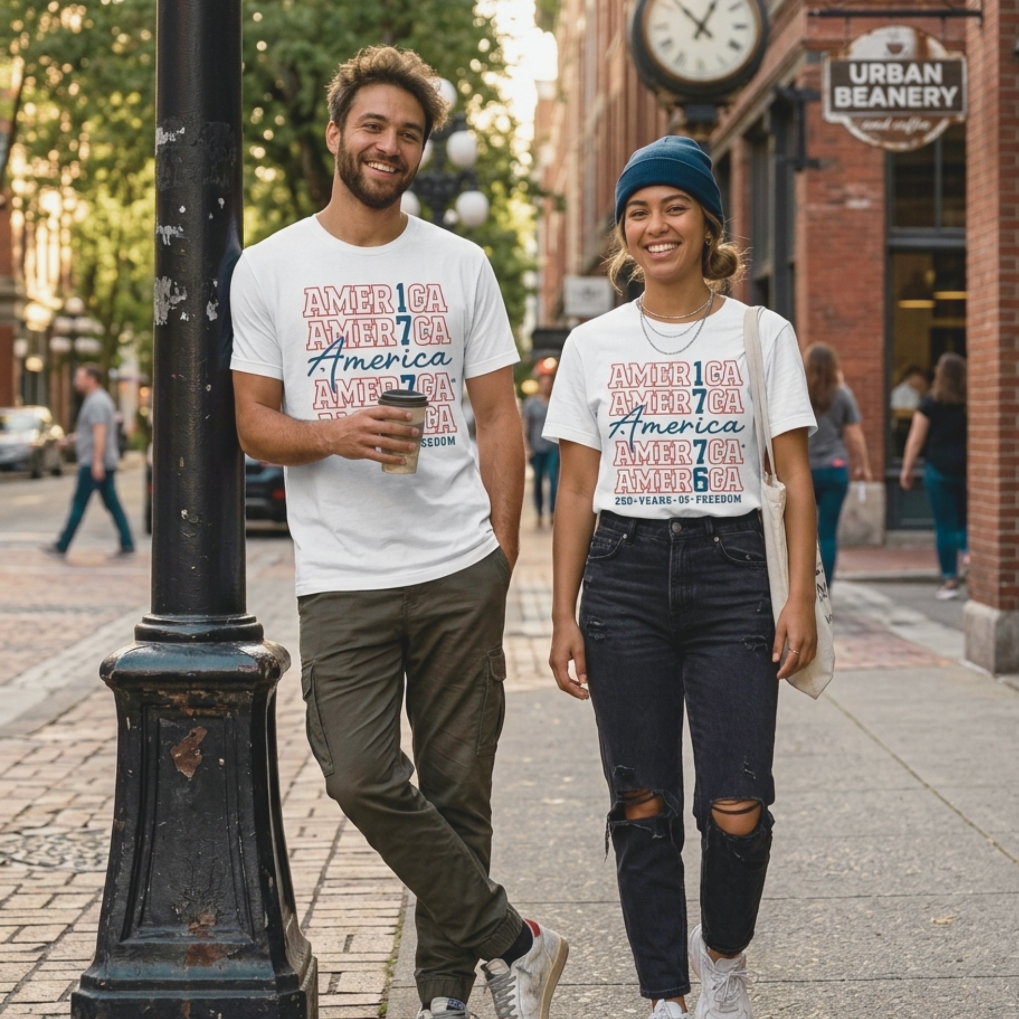 America 250 Years of Freedom T-Shirt | Patriotic Typography | 4th of July