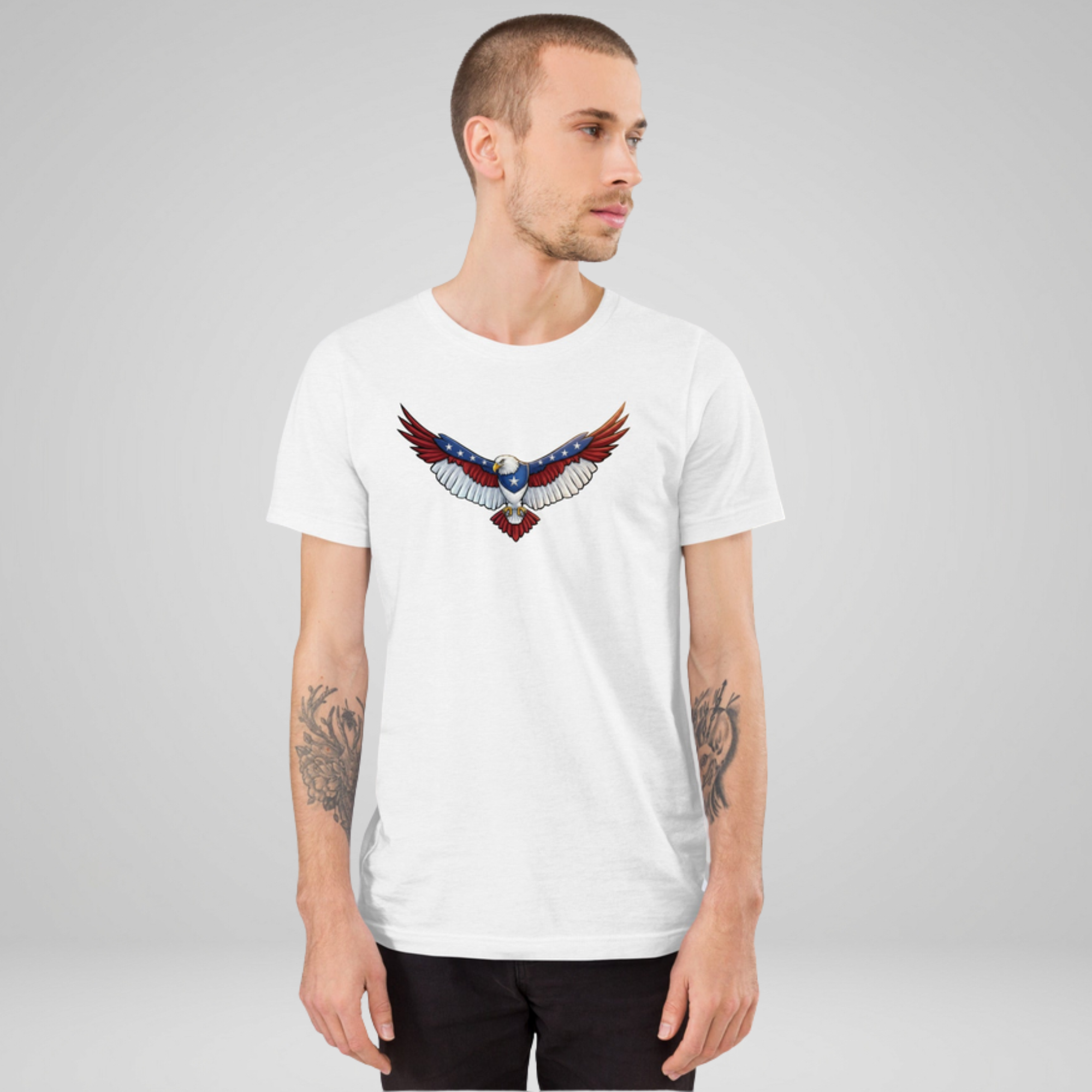 This shirt gets reactions every July 4th : American Eagle Flying T-Shirt